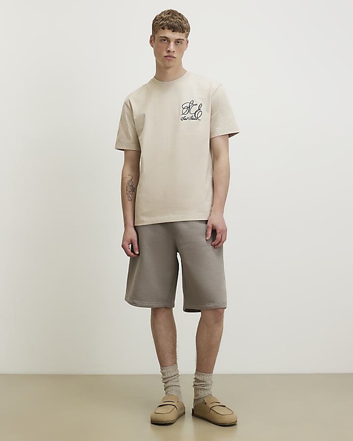Beige Regular Fit Anchor Marine T-Shirt