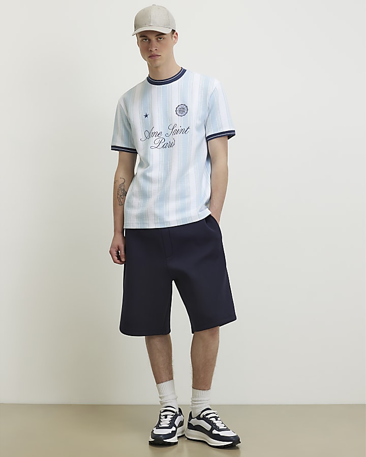 Blue Regular Fit Ame Saint Paris T-Shirt