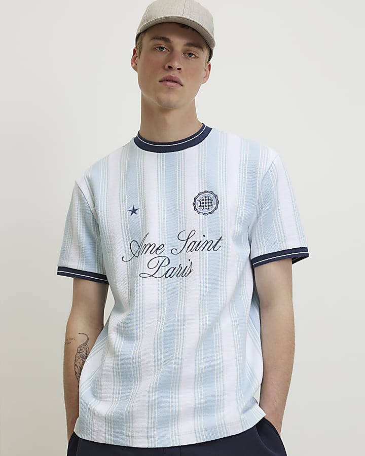 Blue Regular Fit Ame Saint Paris T-Shirt