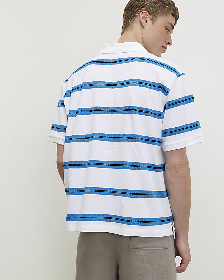 White Regular Fit Prolific Stripe Polo Shirt