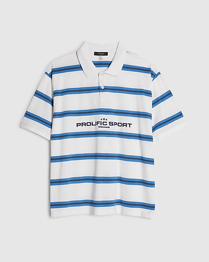 White Regular Fit Prolific Stripe Polo Shirt