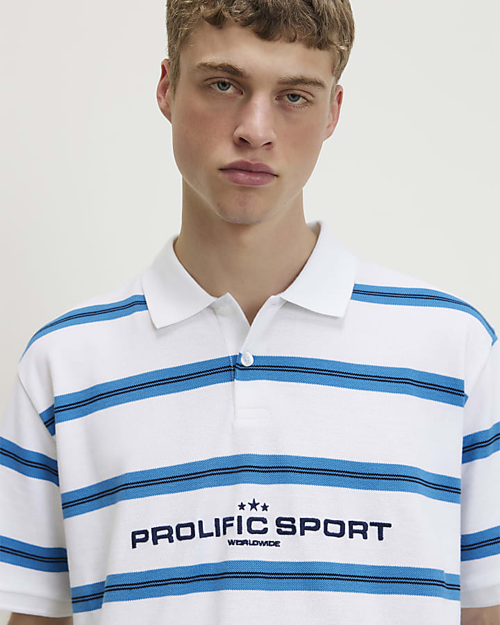 White Regular Fit Prolific Stripe Polo Shirt