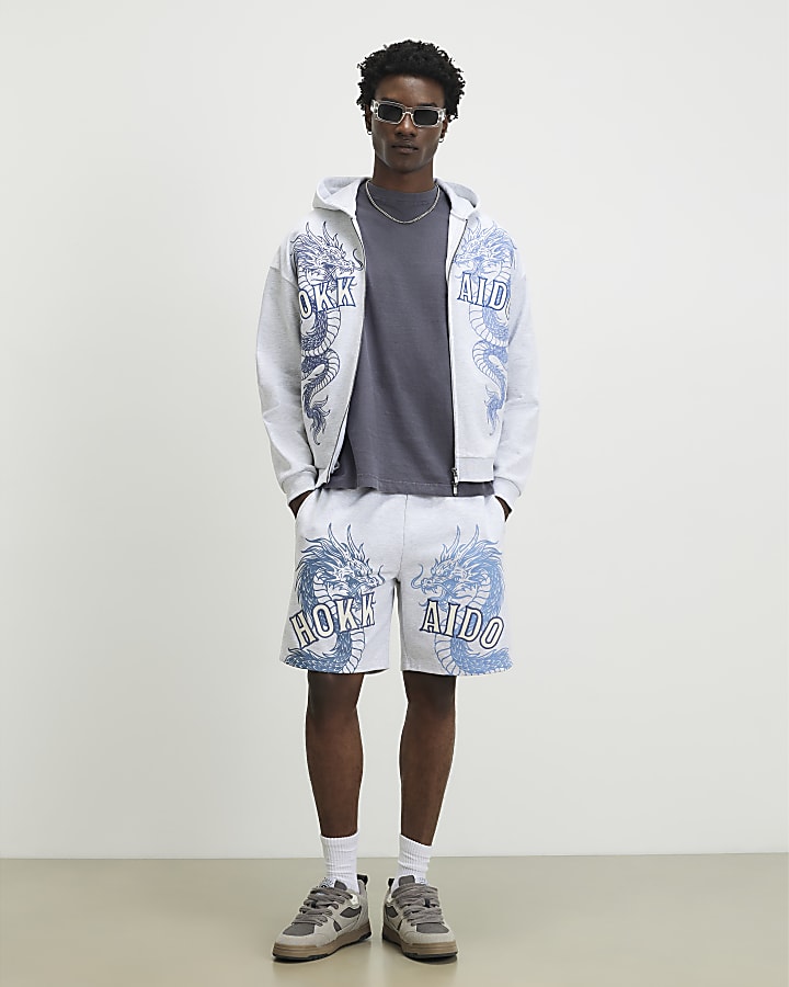 Grey Oversized Fit Hokkaido Hoodie