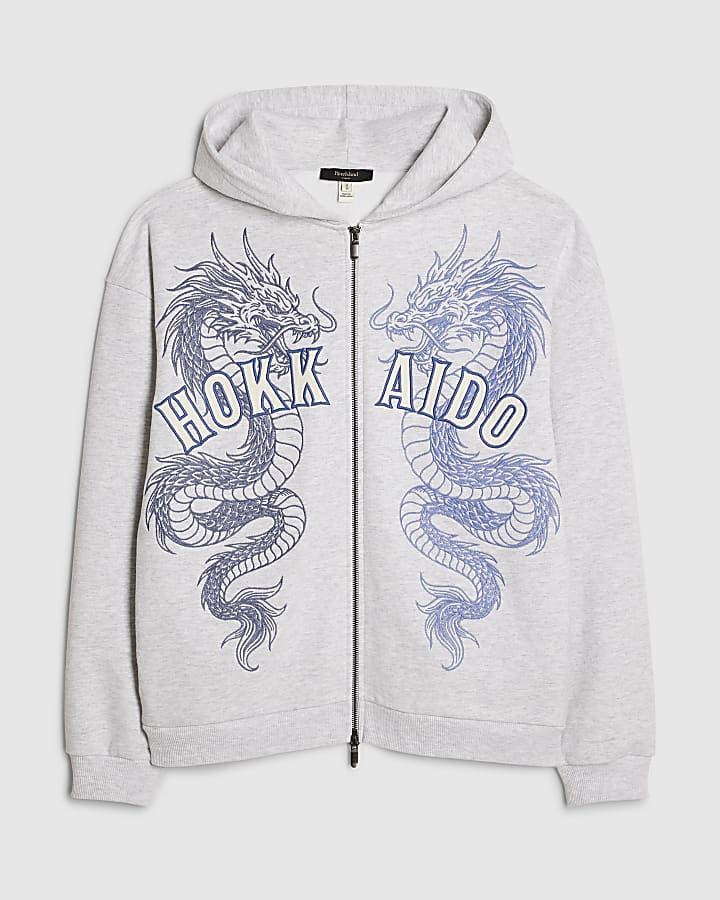 Grey Oversized Fit Hokkaido Hoodie