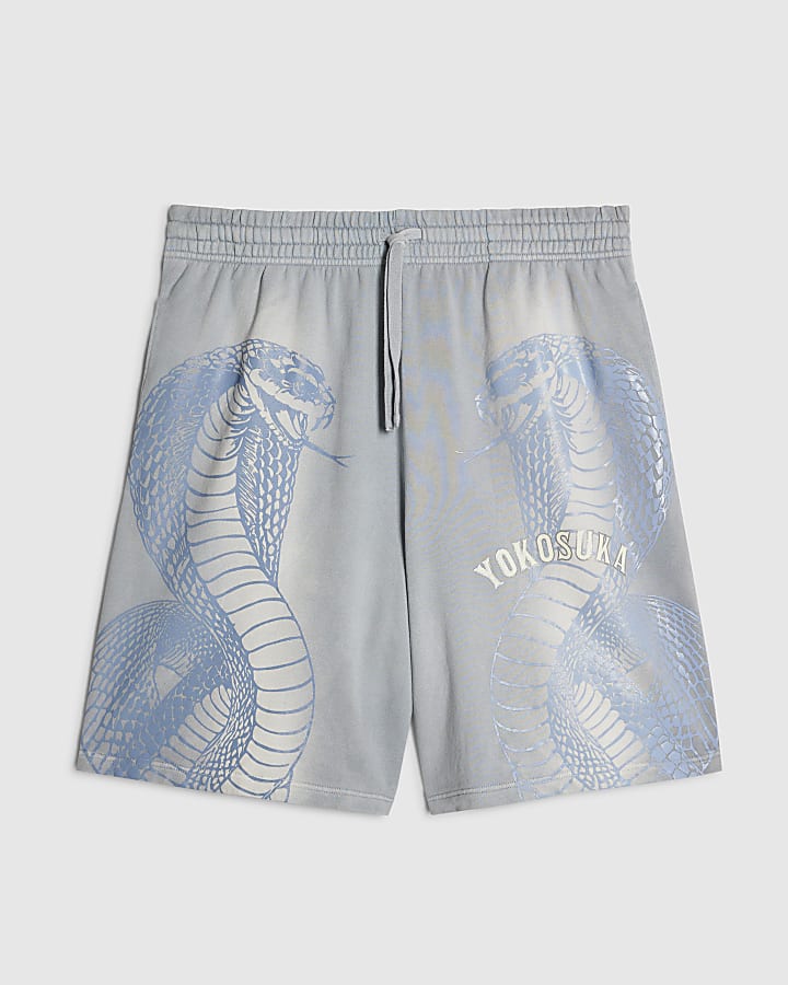Blue Regular Fit Washed Yokosuka Shorts