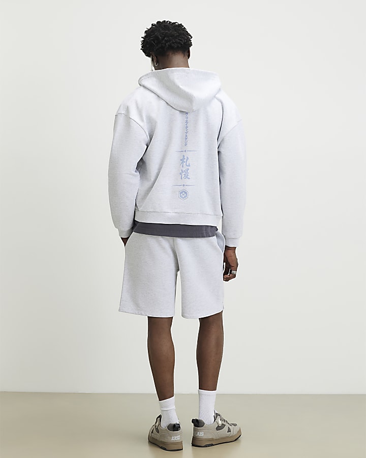 Grey Oversized Fit Hokkaido Washed Shorts