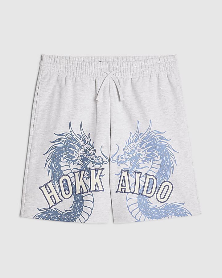 Grey Oversized Fit Hokkaido Washed Shorts