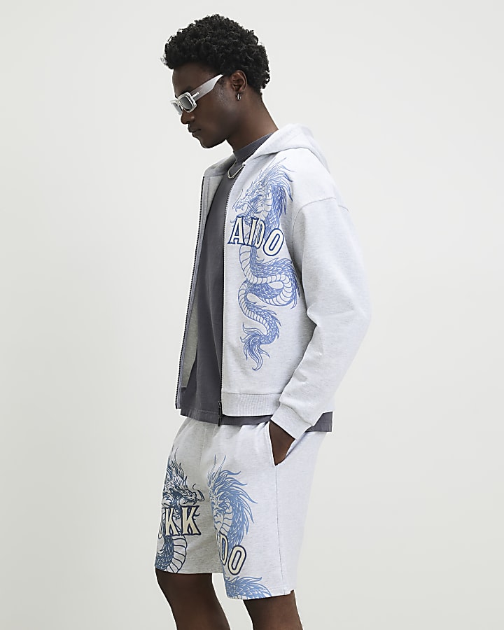 Grey Oversized Fit Hokkaido Washed Shorts