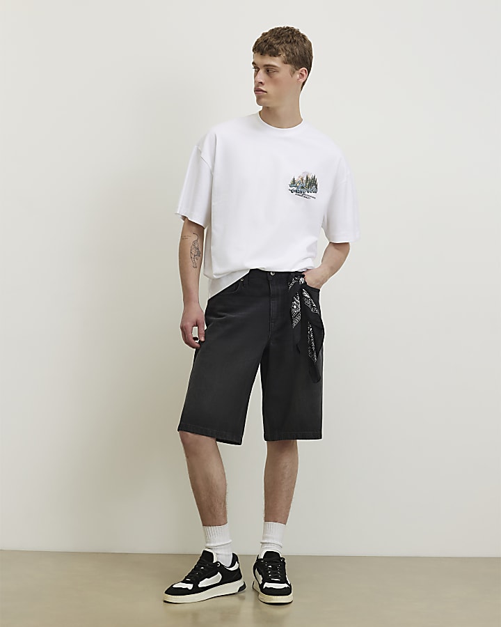 White Oversized Fit Fire House T-Shirt