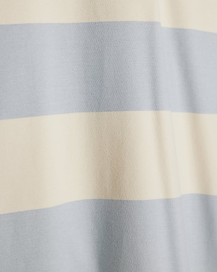 Blue Oversized Cotton Stripe T-Shirt