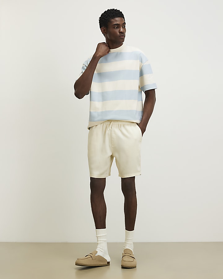 Blue Oversized Fit Stripe T-Shirt