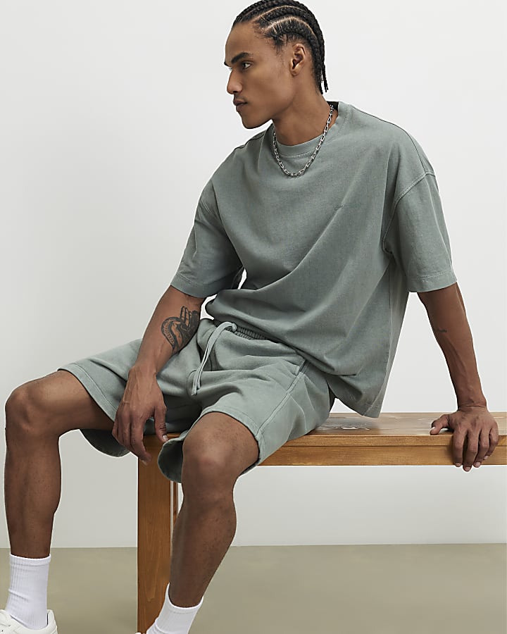 Green Oversized Fit  T-Shirt & Short Set