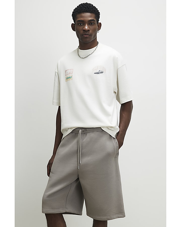 White Oversized Fit Premio Racing T-Shirt
