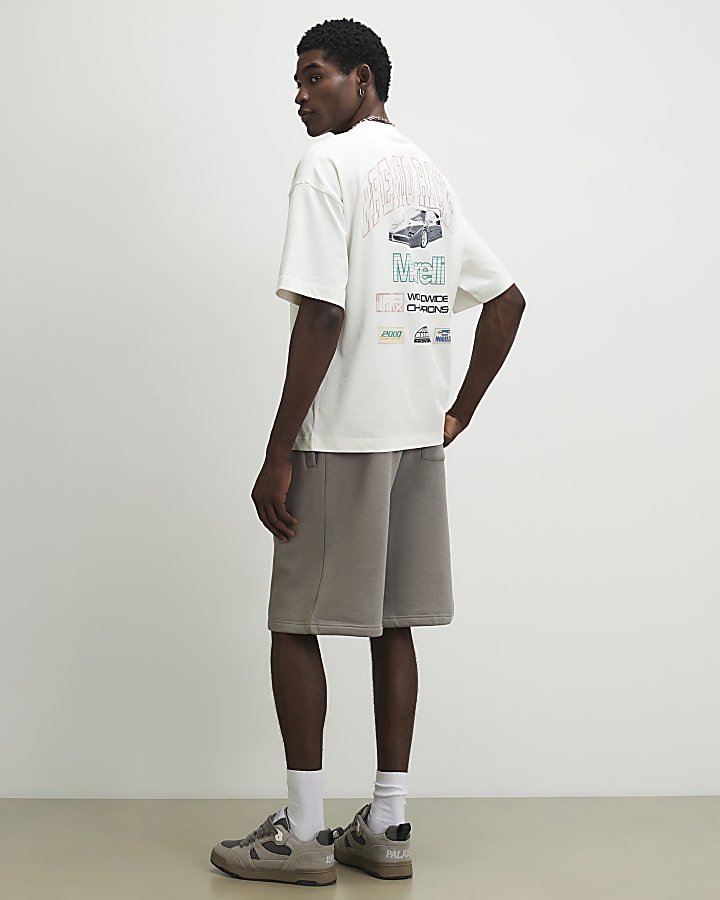 White Oversized Fit Premio Racing T-Shirt