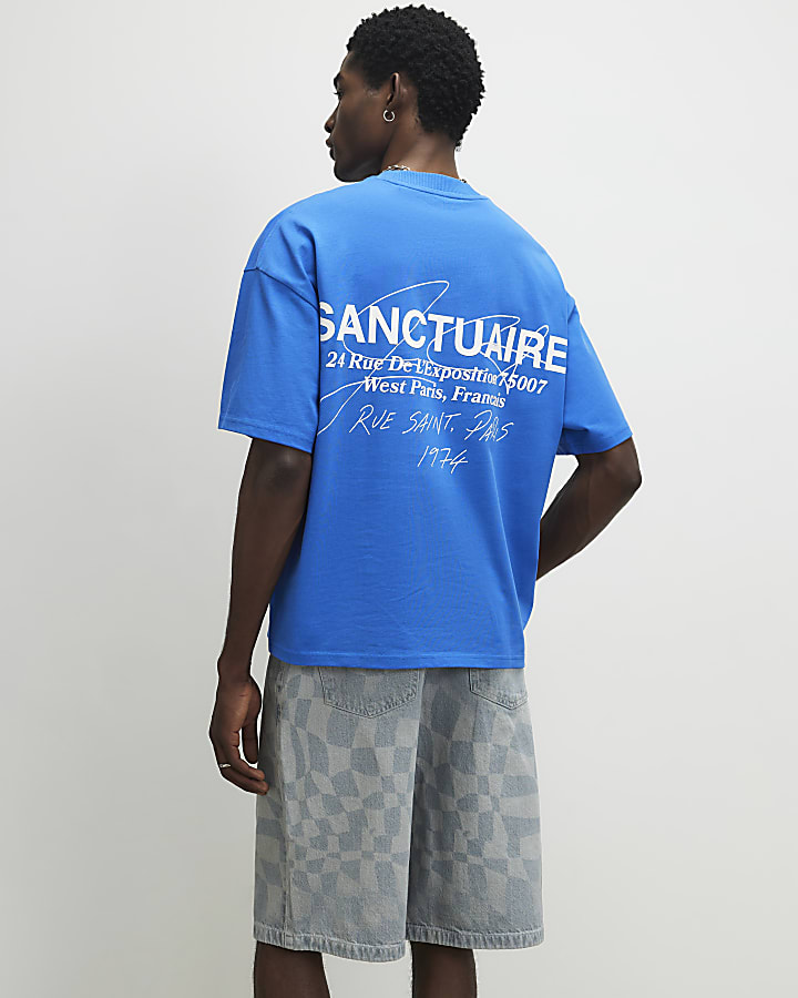 Blue Oversized Fit Sanctuaire T-Shirt