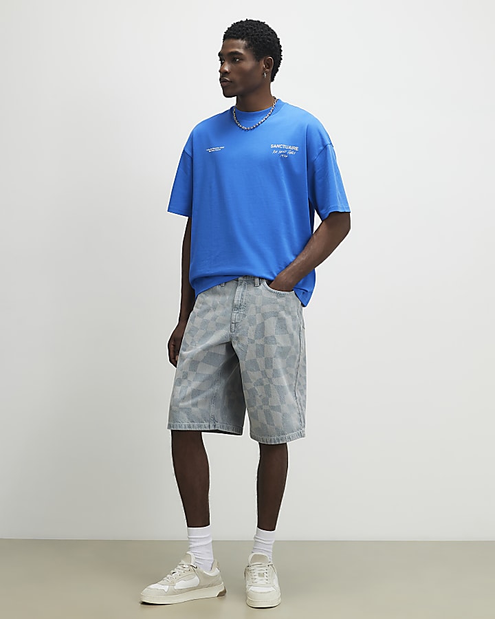 Blue Oversized Fit Sanctuaire T-Shirt