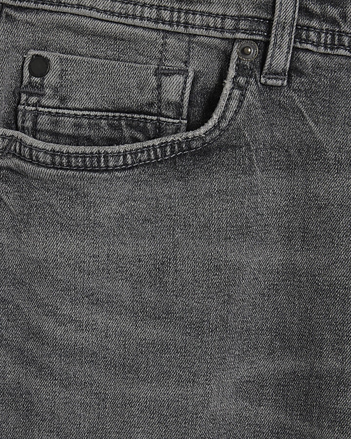 Grey Skinny Fit Rips Jeans