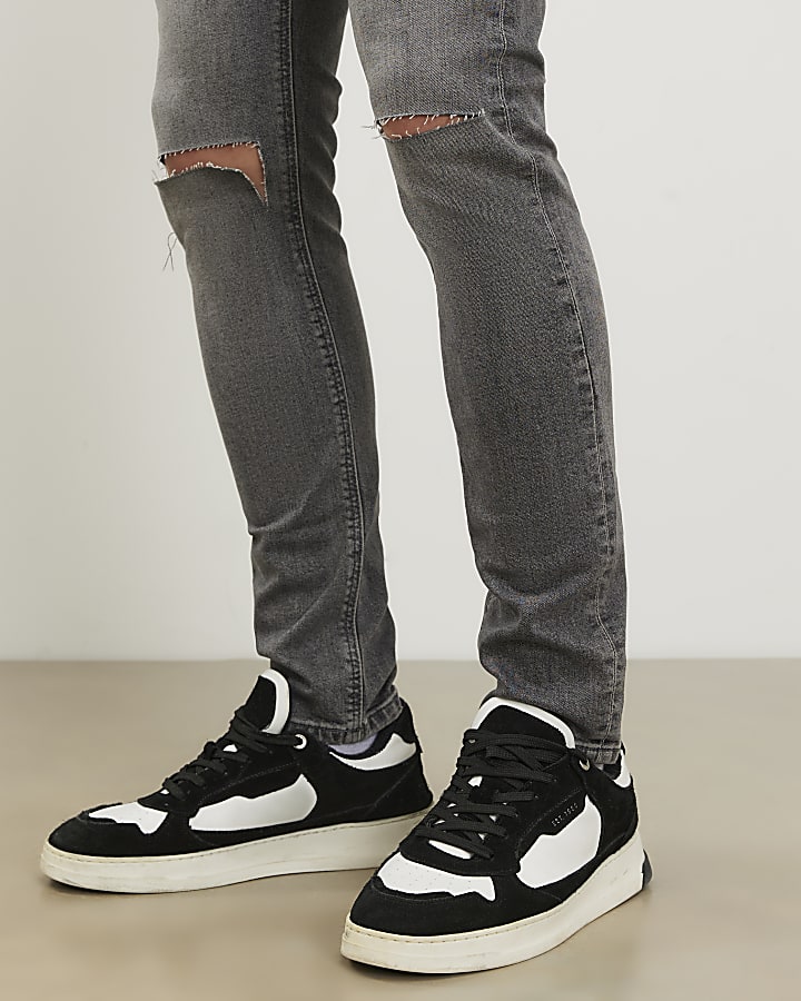 Grey Skinny Fit Rips Jeans