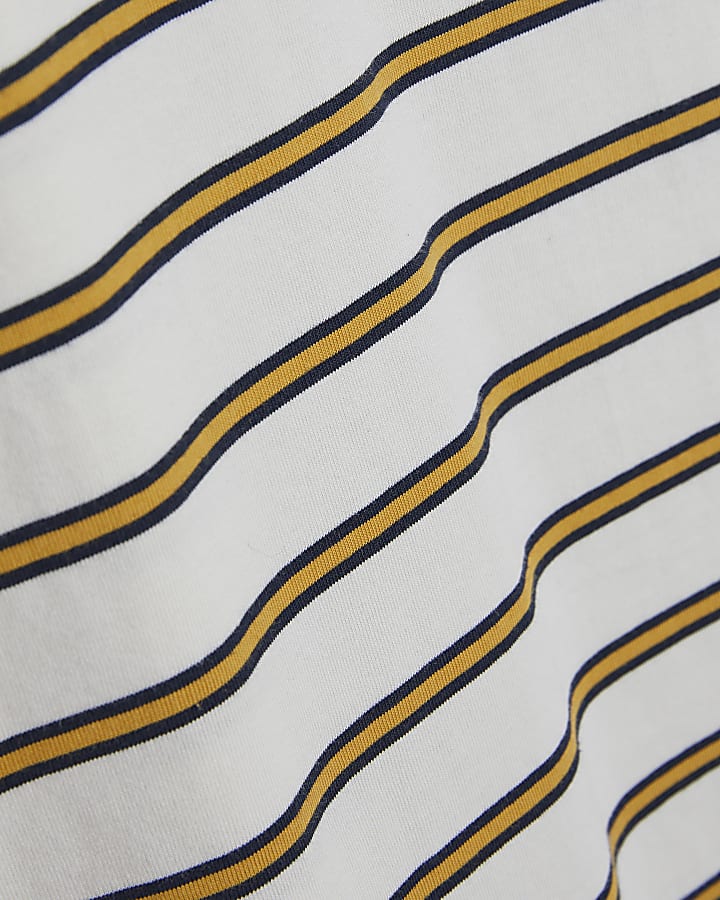 Yellow Heavyweight Regular Fit Stripe T-Shirt