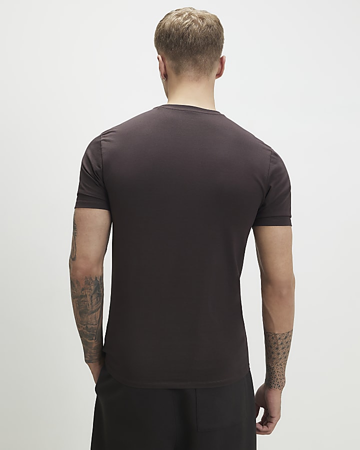 Brown Muscle Fit T-Shirt
