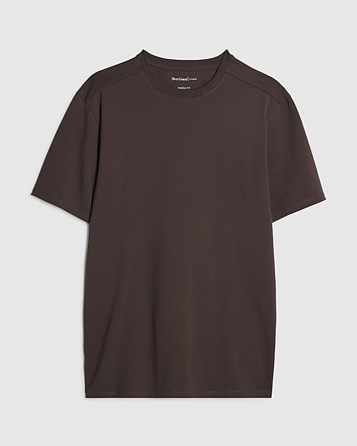 Brown Muscle Fit T-Shirt
