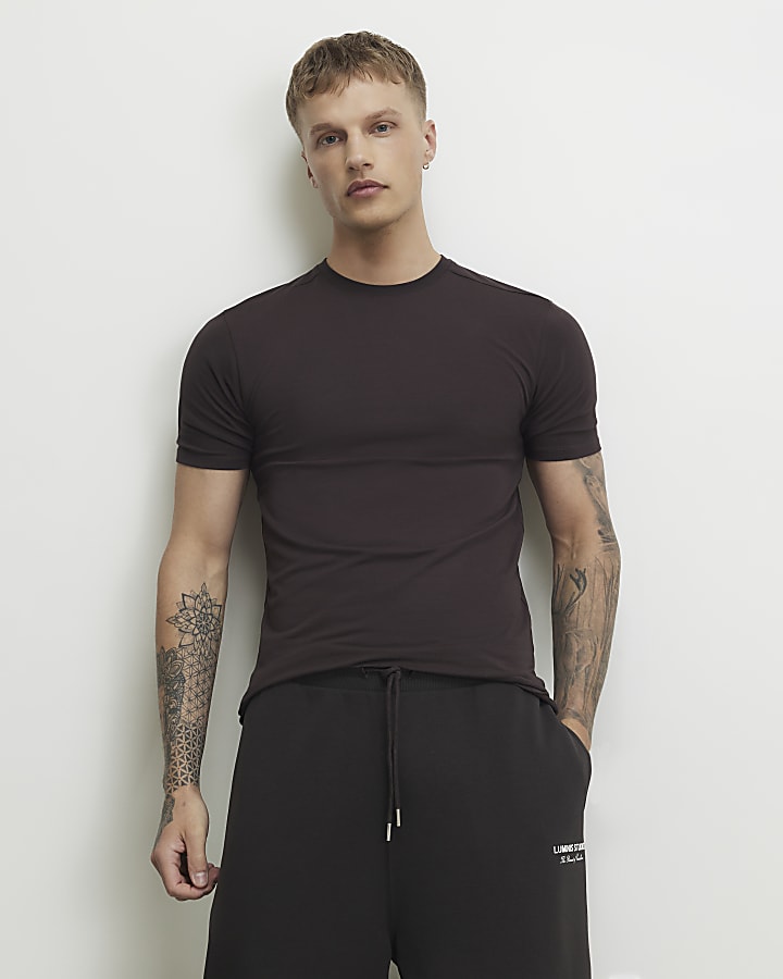 Brown Muscle Fit T-Shirt