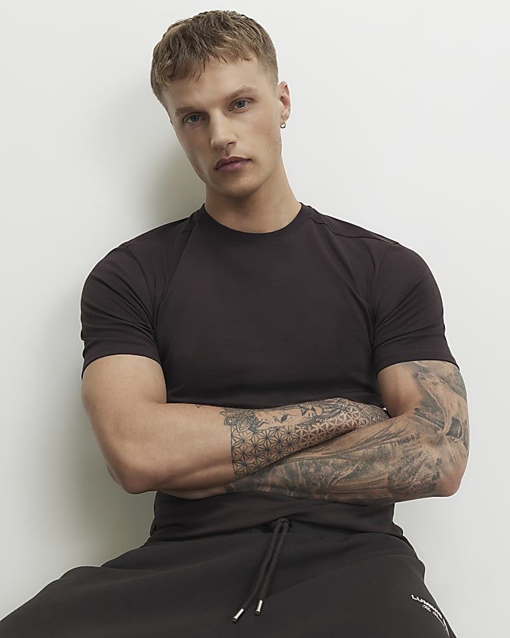 Brown Muscle Fit T-Shirt