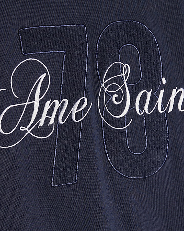 Navy Oversized Fit 78 Ame Saint T-Shirt