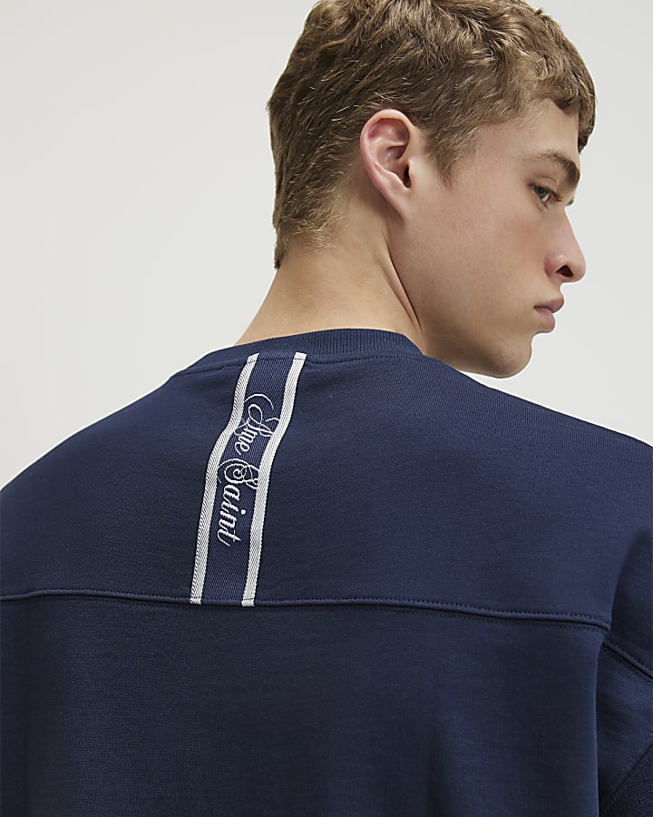 Navy Oversized Fit 78 Ame Saint T-Shirt