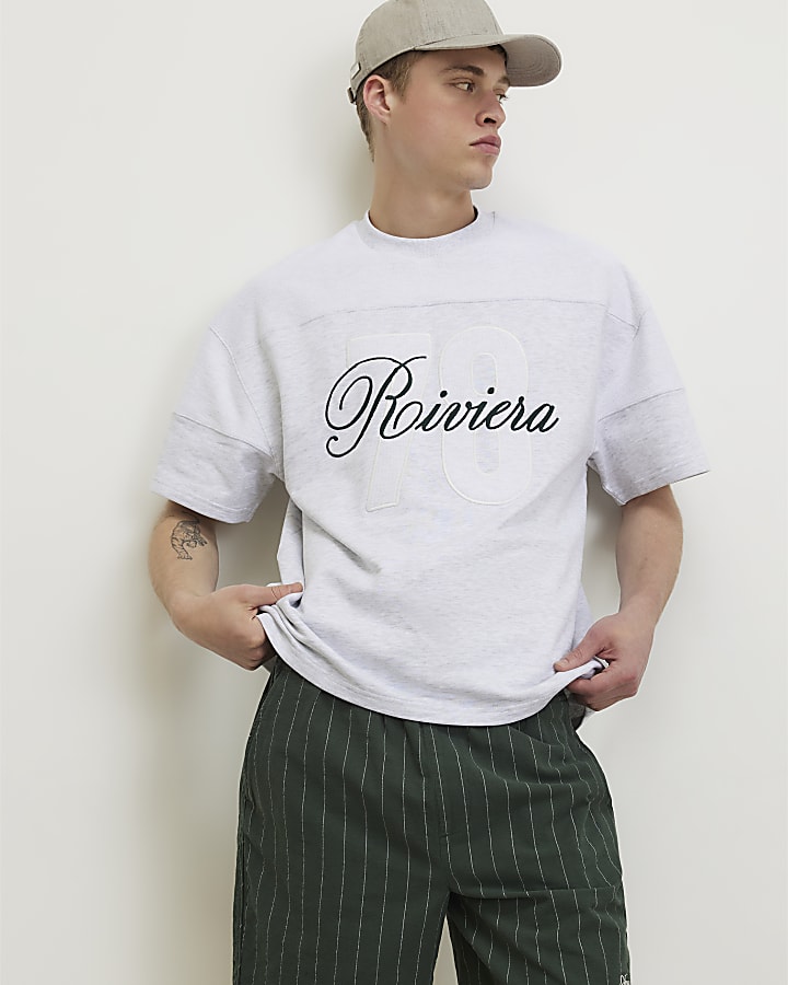 Grey Oversized Fit 78 Riviera T-Shirt
