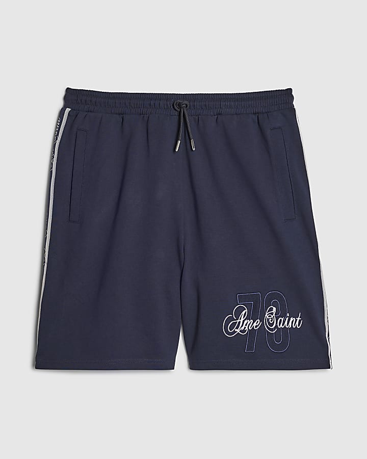 Navy Regular Fit Ame Saint Stripe Shorts