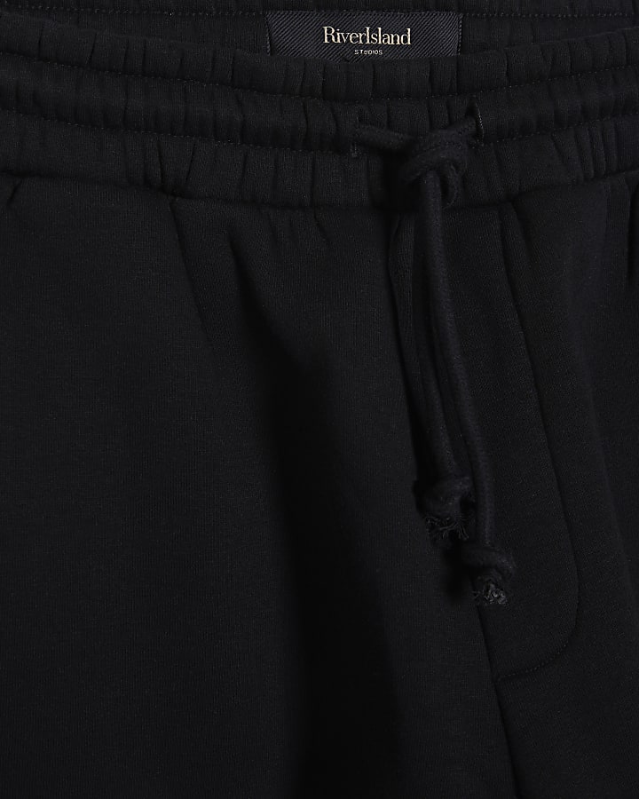 Black Barrel Fit Toggle Joggers