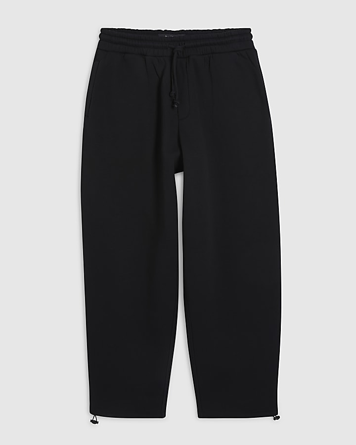 Black Barrel Fit Toggle Joggers
