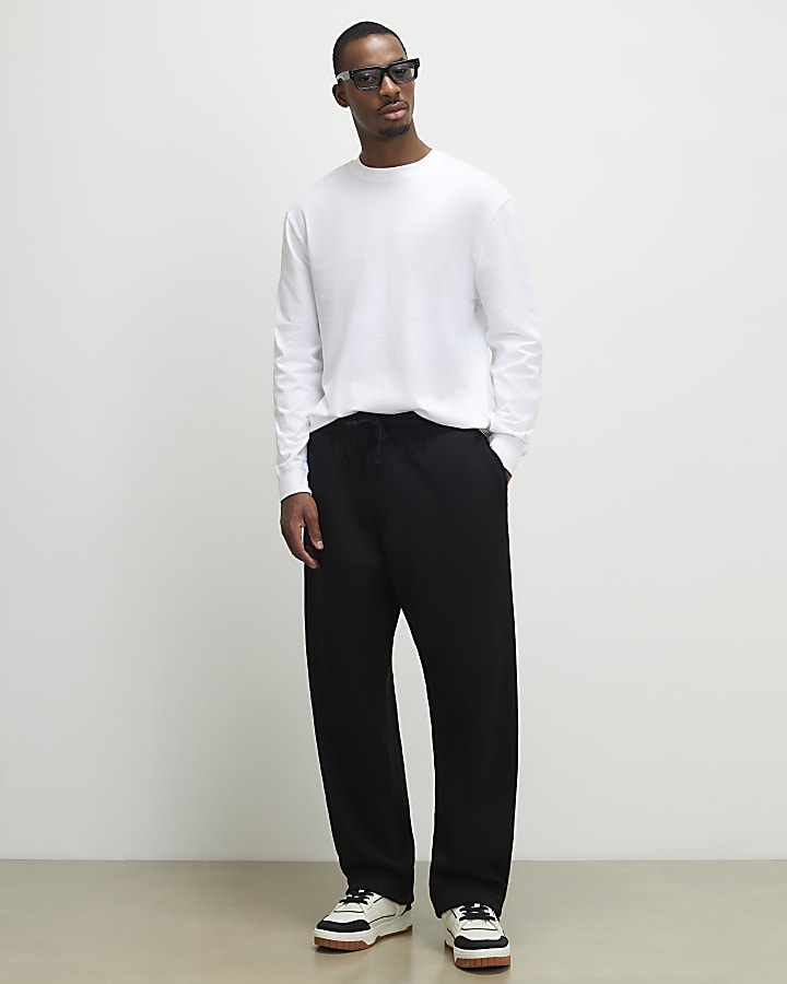 Black Barrel Fit Toggle Joggers