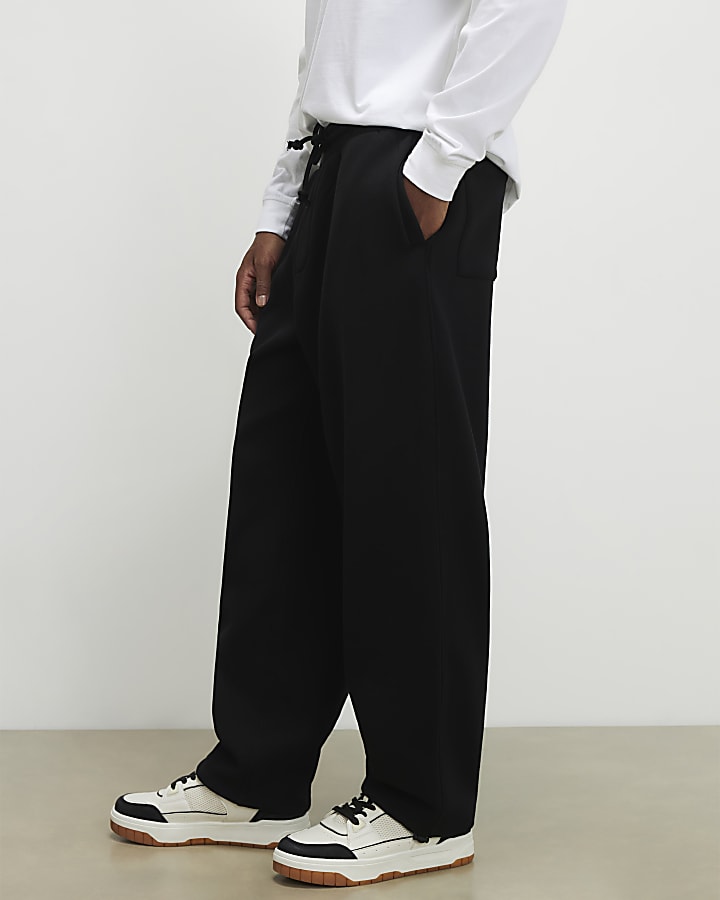 Black Barrel Fit Toggle Joggers