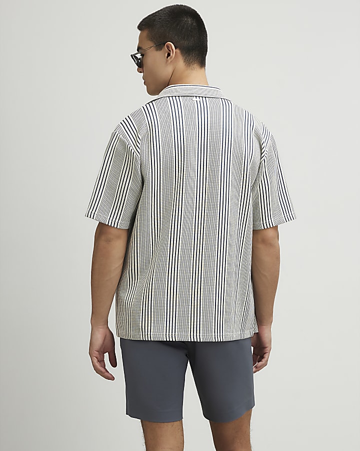 Grey  Slim Fit Longer Length Chino Shorts