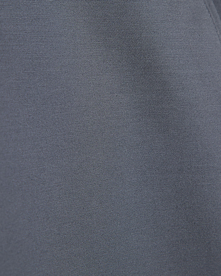 Grey Slim Longer Length Stretch Chino Shorts