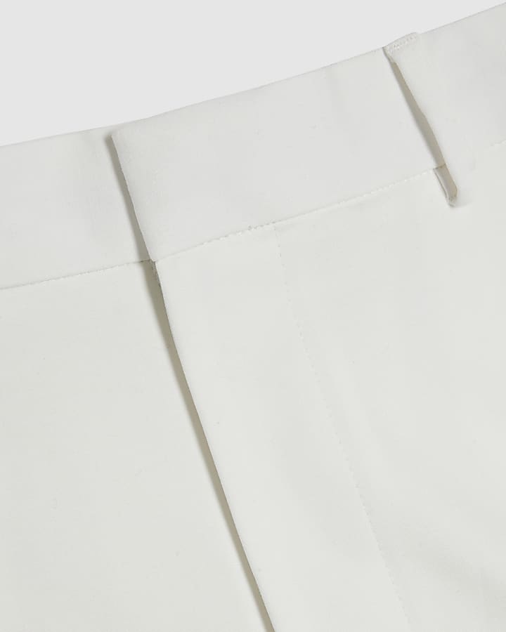 Cream Slim Short Length Stretch Chino Shorts