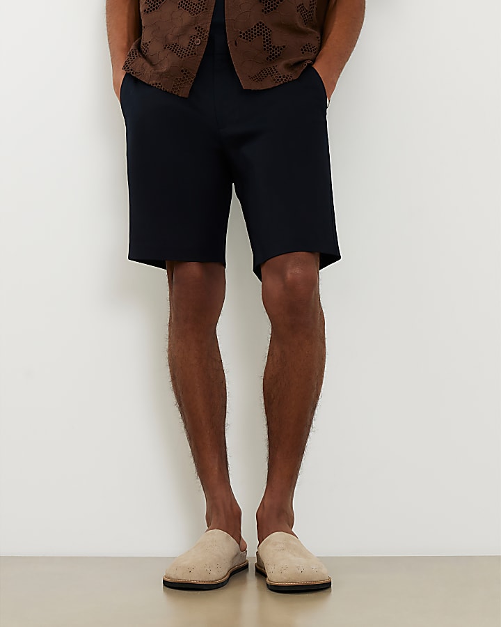 Navy Slim Fit  Chino Shorts