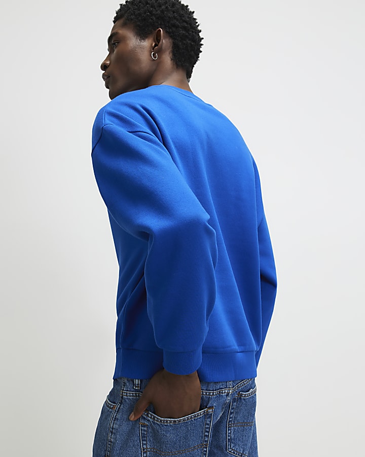 Blue Oversized Fit Penrose Sweatshirt