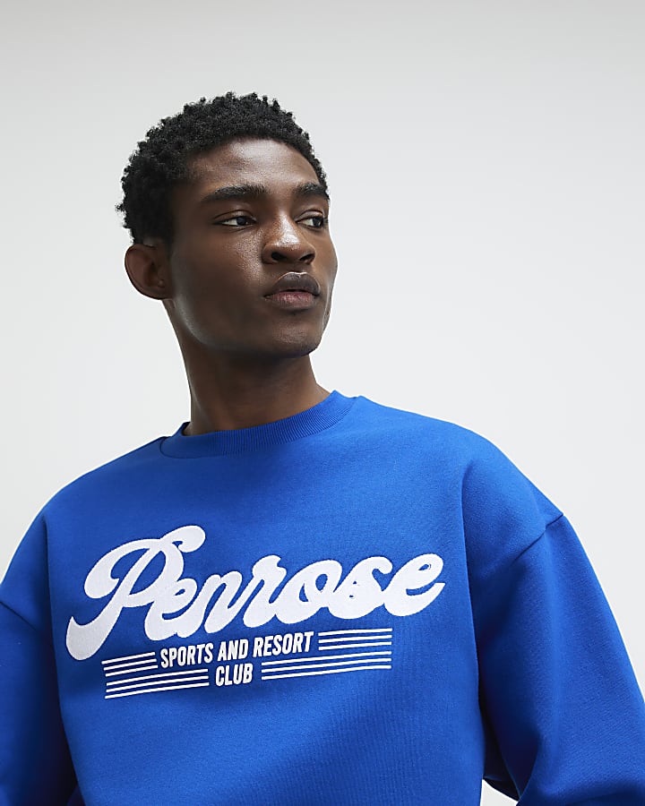 Blue Oversized Fit Penrose Sweatshirt