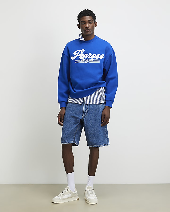 Blue Oversized Fit Penrose Sweatshirt