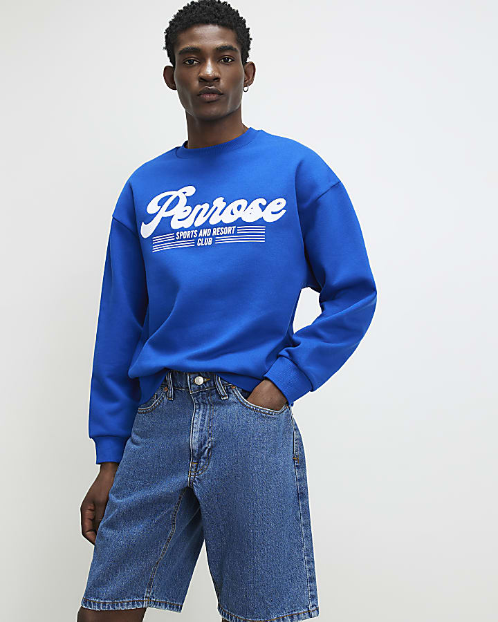 Blue Oversized Fit Penrose Sweatshirt