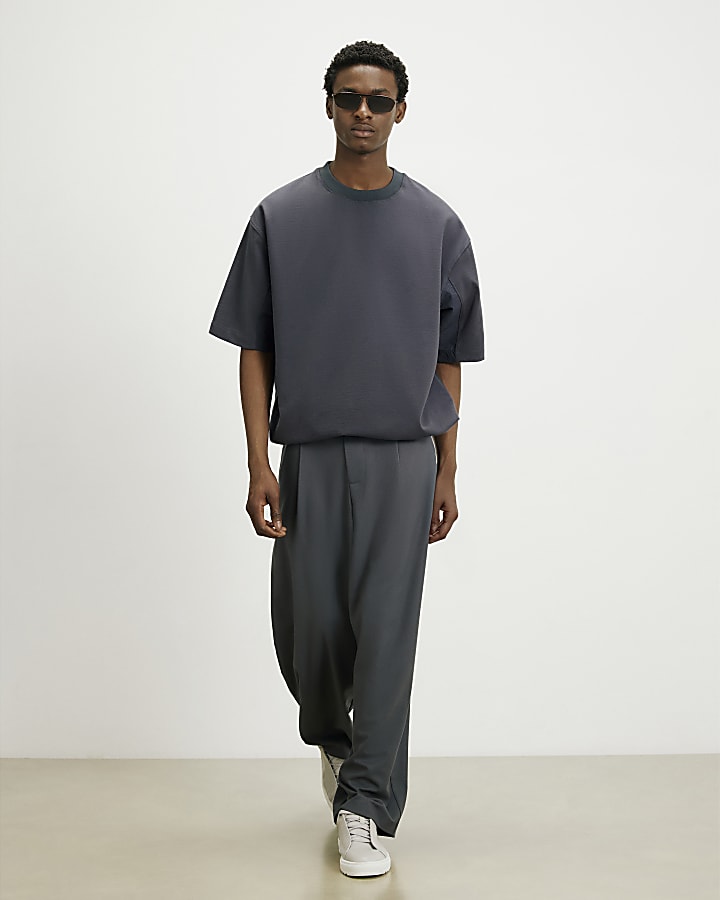 Grey RI Studio Oversize Nylon Blocked T-Shirt