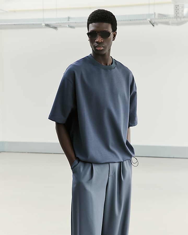 Grey RI Studio Oversize Nylon Blocked T-Shirt