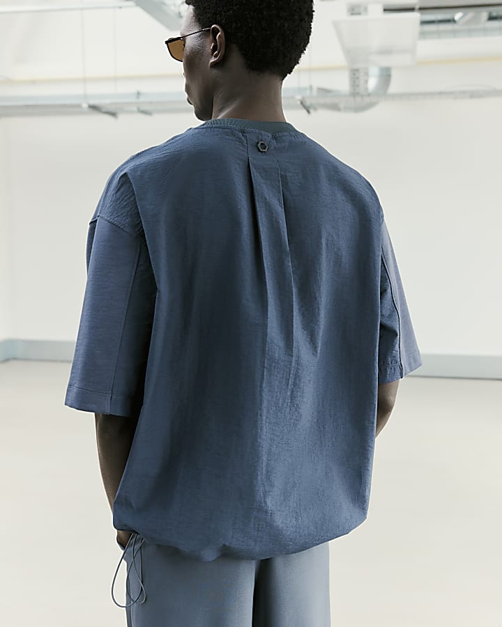 Grey RI Studio Oversize Nylon Blocked T-Shirt