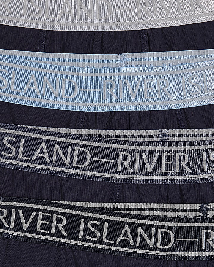 Navy Tipped Waistband 5 Pack Trunks