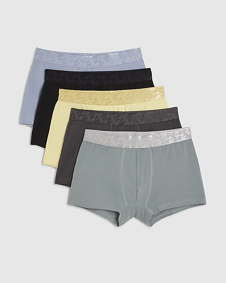 Grey RX Cotton Blend Pack Of 5 Trunks