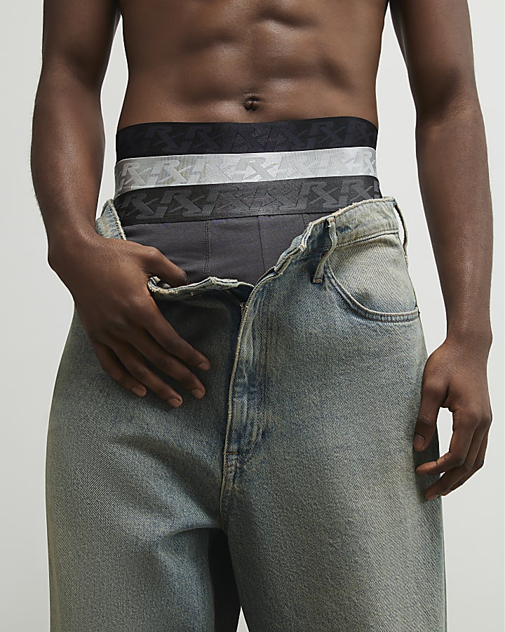 Grey RX Cotton Blend Pack Of 5 Trunks