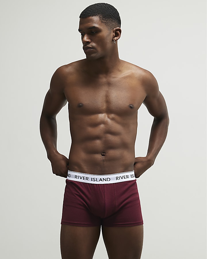 Red Mixed Waistband Pack Of 5 Trunks
